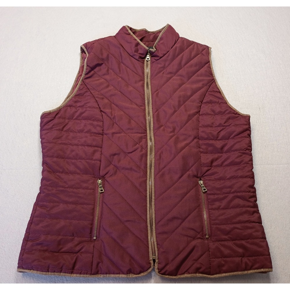 Jason Maxwell Maroon Quilted Full Zip Puffer Vest Size‎ Large Men's Outerwear